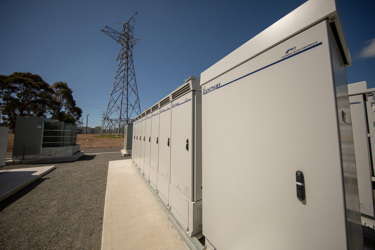 Multiple electricity batteries outside