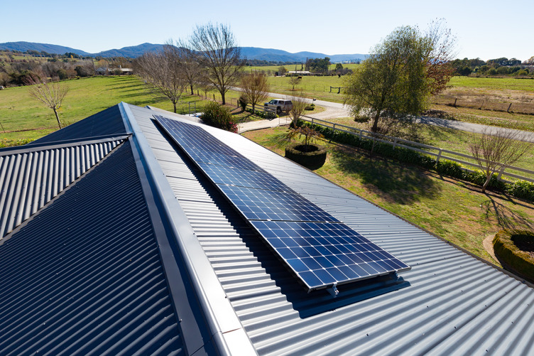 A solar panel on a roof