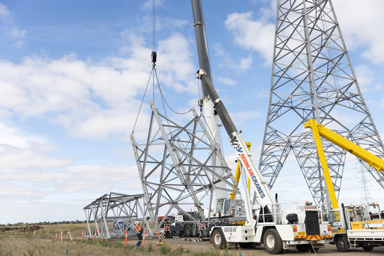 Transmission lines under construction