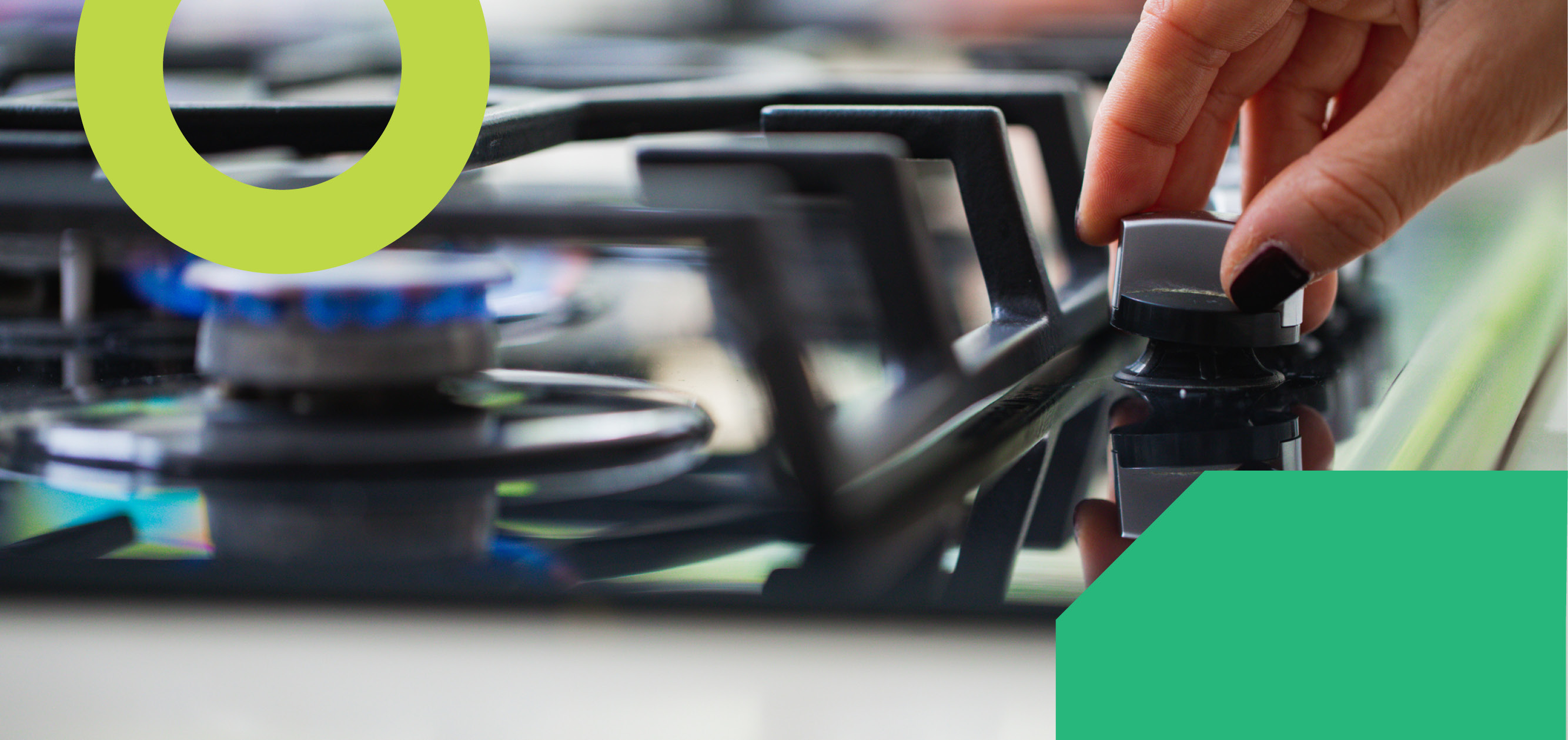 A gas stove being ignited