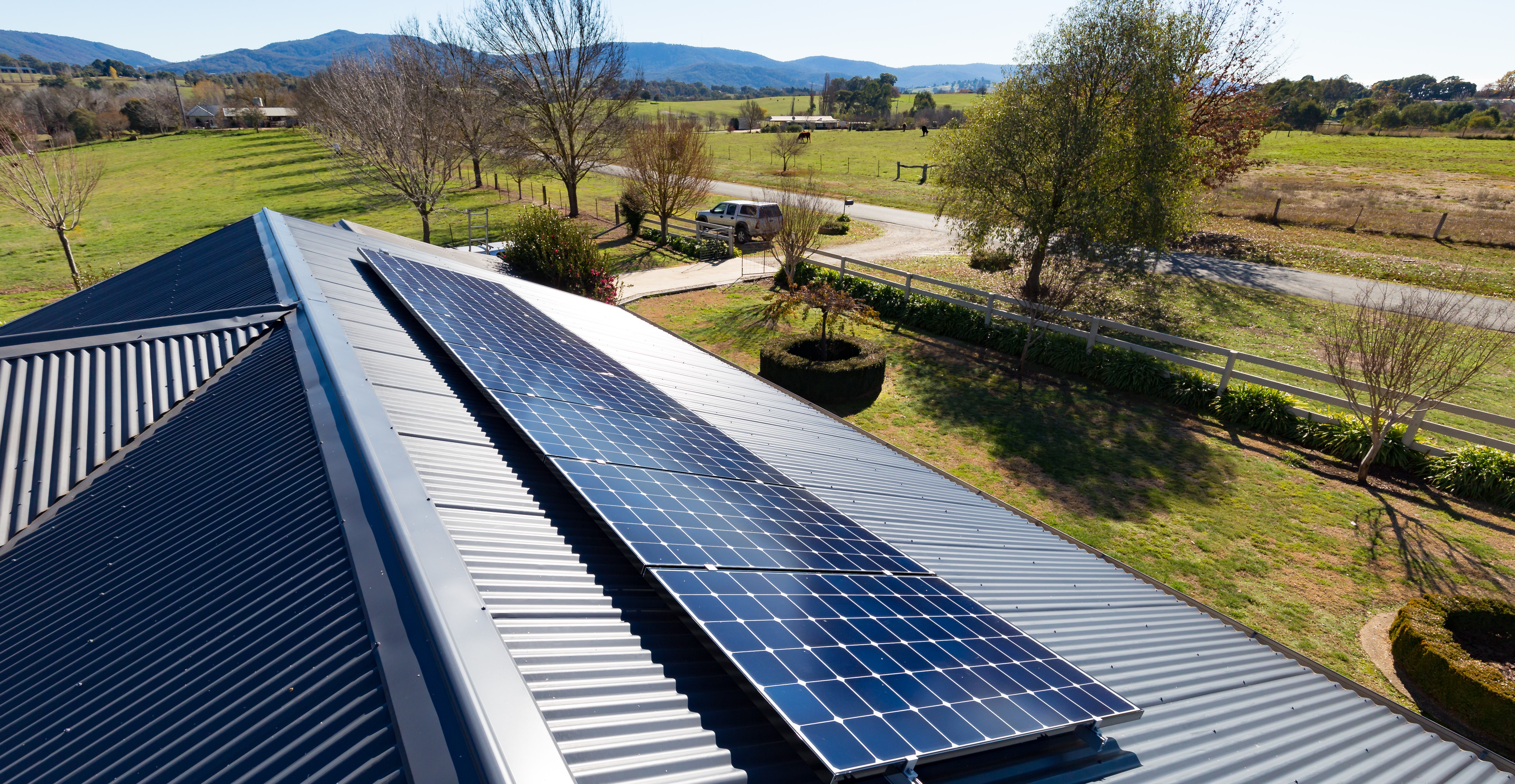 Solar panels on the roof of a house