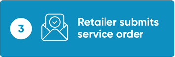 Step 3 - Retailer submits service order