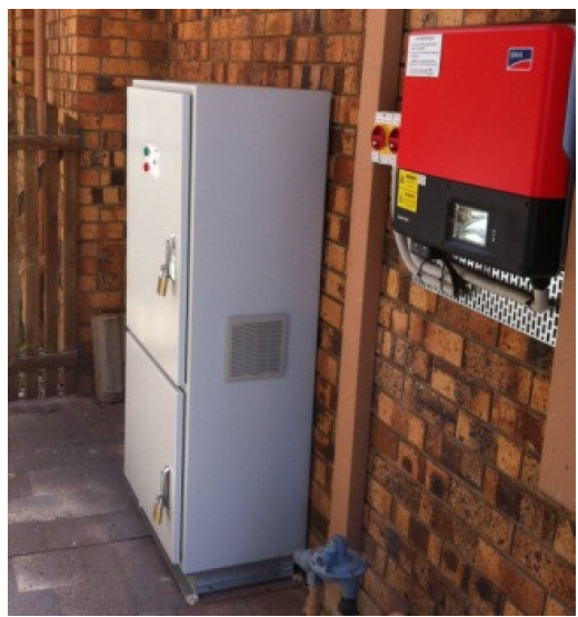 RESS unit and solar inverter installed in a domestic residence